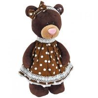 Orange Toys Мягкая игрушка Медведица Milk в платье в горошек, 30 см