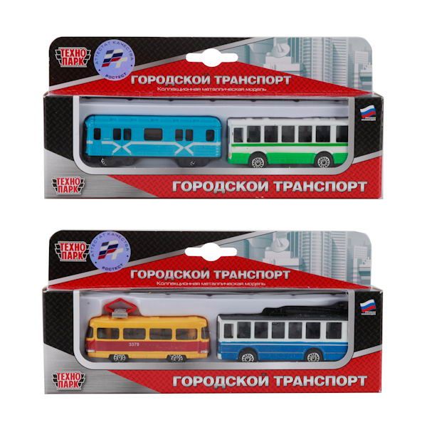 Технопарк SB-15-06-WB Набор из 2-х моделей "Технопарк" городской транспорт.