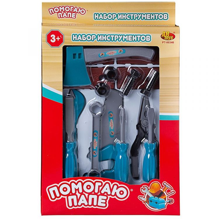 ABtoys (АБтойс) PT-00346/w(1) Игровой набор ABtoys Помогаю Папе Набор с топором Инструменты 16 предметов