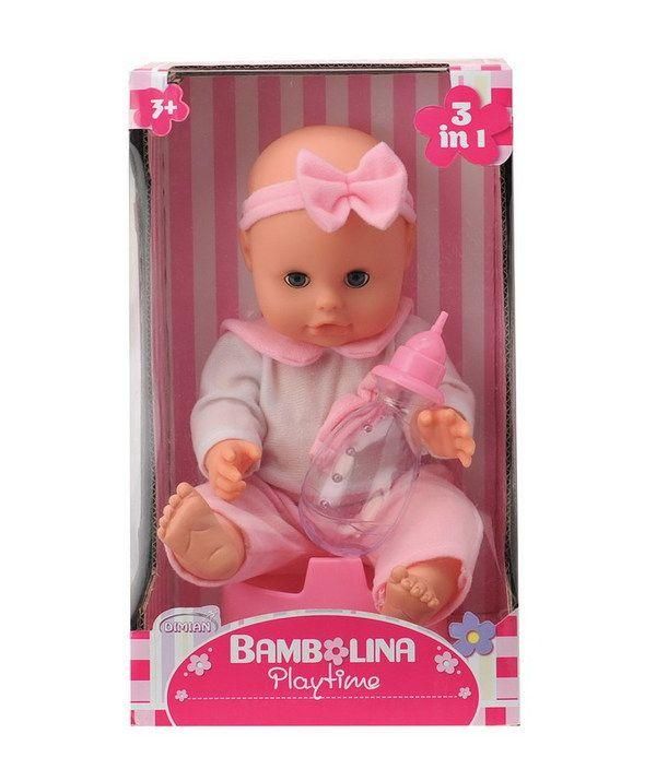 Dimian 1409 Кукла Bambolina (пьет, писает) с горшочком и бутылочкой, 33 см