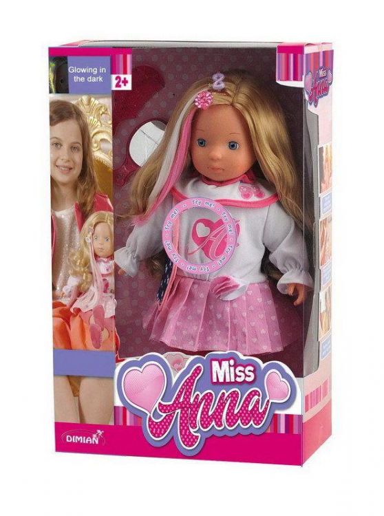 Dimian BD1363 Кукла Bambina Bebe Miss Anna, 50 слов на русском языке, с аксессуарами, 40 см