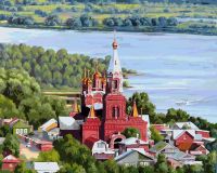 Раскраски по номерам. Храм над Самарой, 40*50 см