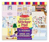 Melissa&amp;Doug 4197м Наклейки виниловые многоразовые, без клеевого слоя c фоном "Домик для игр", 175 наклеек, 5 сюжетов