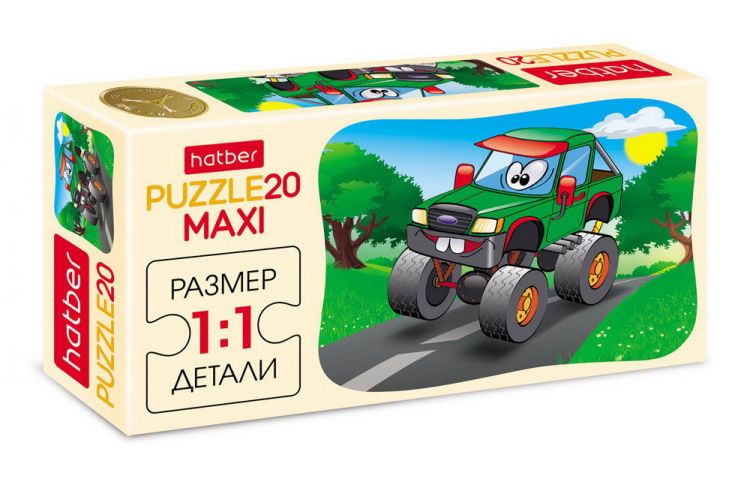 Hatber 20ПЗ5-24604 Пазл MAXI Hatber Веселые гонки 20 элементов формат 230Х165мм