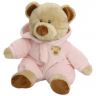 TY 32129 Pluffies Мягкая игрушка Медведь (коричневый) в розовой одежде, 25 см