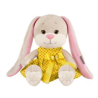 Jack&amp;Lin NEW JL-268-20 Мягкая Игрушка Jack&amp;Lin, Зайка в Желтом Платьице в Черный Горошек, 20 см, в Коробке