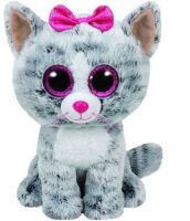 TY 37075 Beanie Boo's Мягкая игрушка Кошечка Kiki серая, 25 см