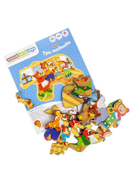 Woodlandtoys 147209 Пазл Woodlandtoys Три медведя 12*12*2 см Woodlandtoys 147209 Пазл Woodlandtoys Три медведя 12*12*2 см