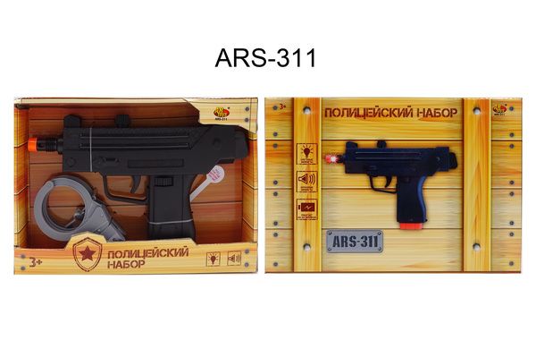 ABtoys ARS-311 Полицейский набор с игрушечным пистолетом (свет, звук) и наручниками