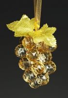 No name LY15001-gold Украшение на елку из стекла "Виноград" в пвх упаковке, золото