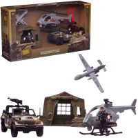 ABtoys (АБтойс) PT-01666 Игровой набор Abtoys Боевая сила Военная техника: военный джип, вертолет, беспилотный самолет-разведчик, штаб-палатка, 2 фигурки солдат
