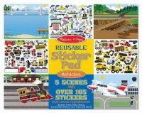 Melissa&amp;Doug 4199м Наклейки виниловые многоразовые, без клеевого слоя c фоном "Транспорт", 165 наклеек, 5 сюжетов