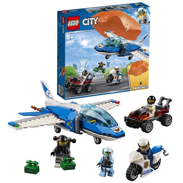 Lego City 60208 Конструктор Лего Город Lego Police Воздушная полиция: арест парашютиста, 218 деталей