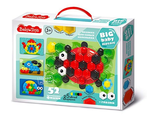 Десятое королевство 02517ДК Мозаика для самых маленьких  BABY TOYS d25, d40/5 цв/52 эл