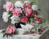 Белоснежка 060-АВ Раскраски по номерам. Пионы и клубника 50*40 см