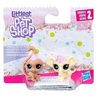Hasbro E1071 LPS S2 Парочка зефирных мини-петов Обезьянка и слоник