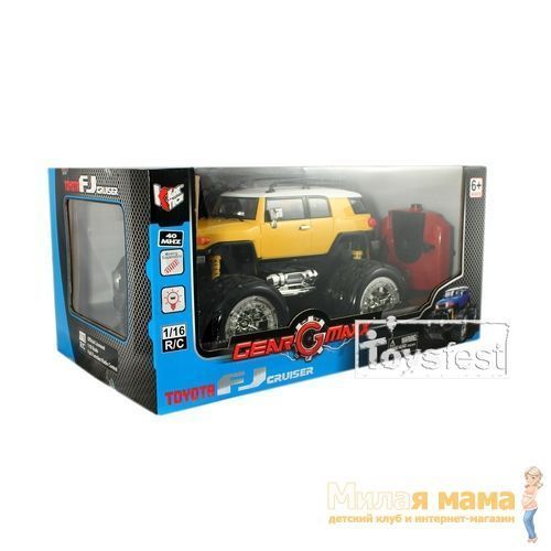 KidzTech 85033 Радиоуправляемый автомобиль Toyota FJ Cruiser с большими колесами, 1:16, желтый