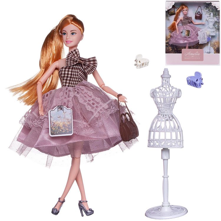 ABtoys (АБтойс) PT-01634 Кукла ABtoys "Amelia. Летний вечер" в платье с двухслойной ажурной юбкой, светлые волосы 30см