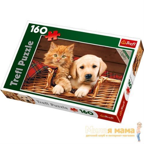 Trefl 15270 Пазл Лучше вместе (котенок и щенок), 160 деталей