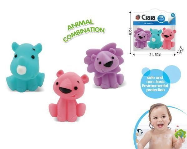 ABtoys (АБтойс) PT-01510 Набор для ванной Abtoys Веселое купание 3 предмета (львенок,медвежонок, носорог)