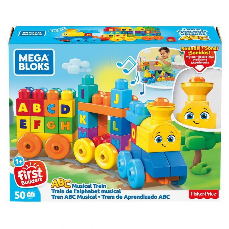 Mattel FWK22 Игровой набор Mattel Mega Bloks Поезд Алфавит