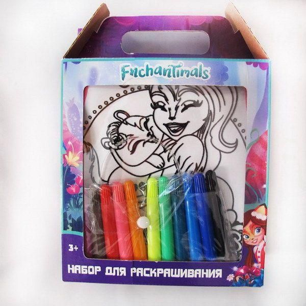 Centrum 88606 Набор для творчества Раскрась рюкзачок "Enchantimals" 28*28*10 см + фломастеры 12 цветов
