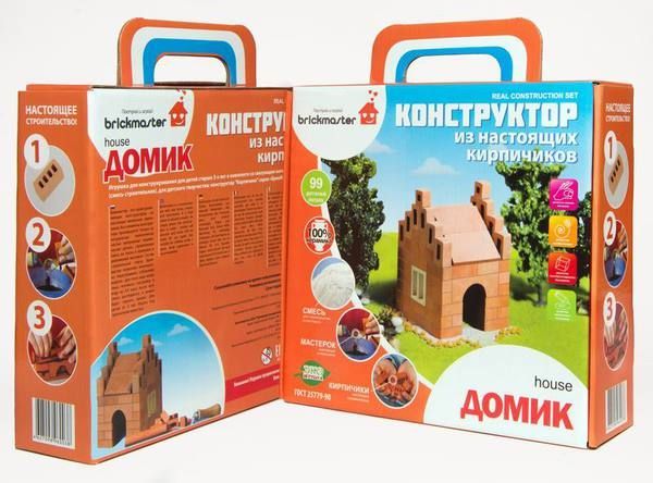 Конструктор "ДОМИК" из настоящих кирпичиков (99 деталей)