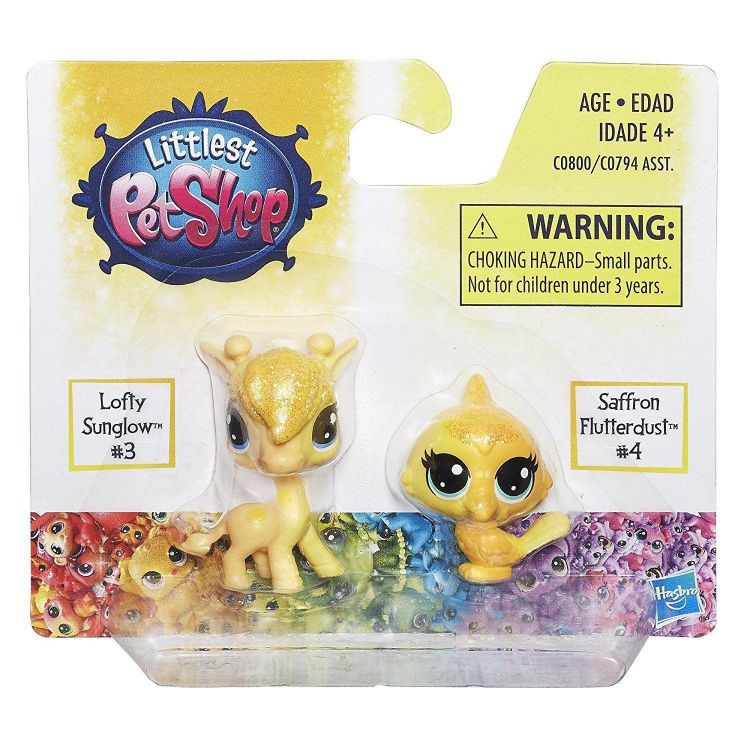 Hasbro C0800 LPS Радужная коллекция Пара мини-петов Жираф и птичка