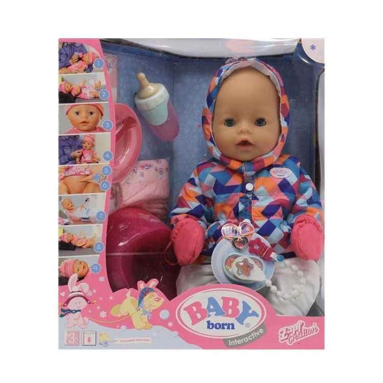 Zapf Creation 825-273 Кукла BABY born интерактивная Зимняя пора, 43 см