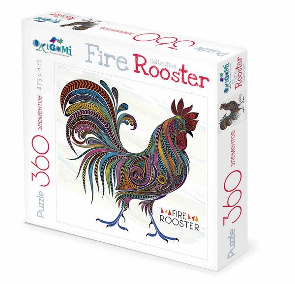 ORIGAMI 02633 Пазл Узорный петух FireRooster, 360 элементов