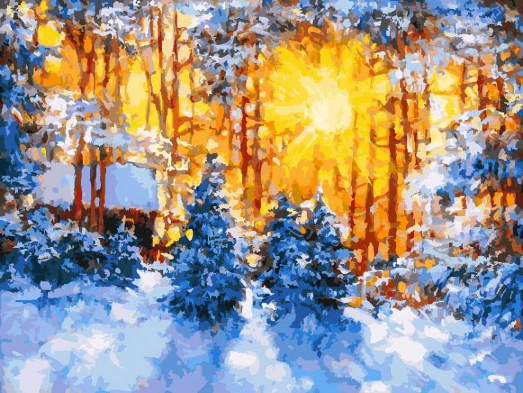 Белоснежка 224-AS Живопись на холсте 30*40 см Февраль