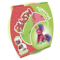 Волшебный мир PL02201801 Пластилин пушистый ТМ "PLUSH", розовый + зеленый,  160 грамм