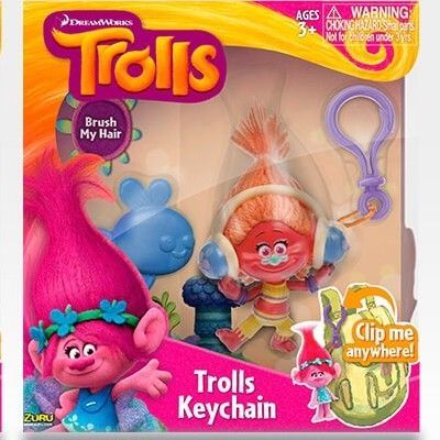Zuru 6201 Trolls Коллекционная фигурка-брелок DJ Звуки, 7 см