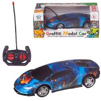 Junfa XFY234-28/синяя Машинка на радиоуправлении JUNFA Graffiti Model 1:24, синяя, 23х12х9,5 см