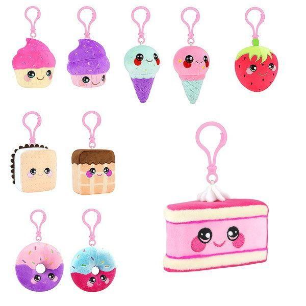 Beverly Hills Teddy Bear Co. SQS00723 Squeezamals (Скуизамалс), Серия "Desserts", фигурки десертов с карабином, 6,5 см