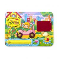 Woodlandtoys 112210 Развивающая игрушка Woodlandtoys Бизиборд Близко-далеко 19,5*27,5