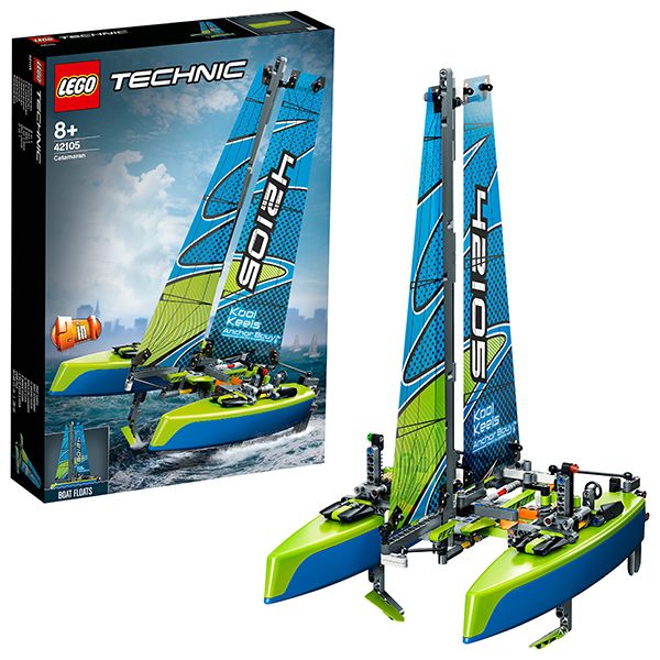 Lego Technic 42105 Конструктор Лего Техник 2в1 Катамаран-катер, 404 детали