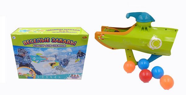 ABtoys PT-00865 Бластер для снежков 2 в 1 "Веселые забавы", 2 цвета в ассортименте (зеленый, голубой)