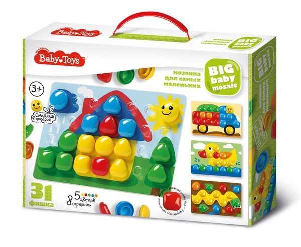 Десятое королевство 02521ДК Мозаика для самых маленьких  BABY TOYS d40/5 цв/31 эл