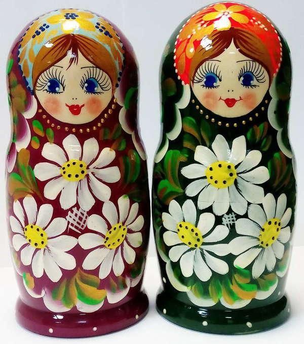 М05140312 Матрешка 5 в 1 средняя (Цветы, Эскиз 12, Ромашки)