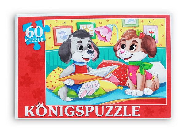 Konigspuzzle ПК60-5781 Пазл История щенков, 60 элементов