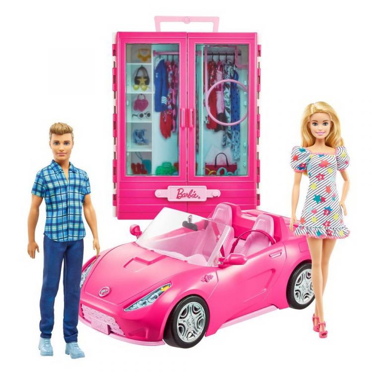 Mattel GVK05 Игровой набор Mattel Barbie Барби и Кен с гардеробом и розовой машиной кабриолет Mattel GVK05 Игровой набор Mattel Barbie Барби и Кен с гардеробом и розовой машиной кабриолет