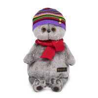 BUDI BASA Ks19-169 Мягкая игрушка BUDI BASA Кот Басик в полосатой шапке с шарфом