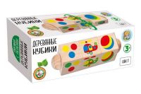 Десятое королевство 02961ДК Кубики деревянные на оси "Цвет" (3 кубика)