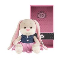Jack&amp;Lin JL-022009-25 Мягкая игрушка Maxitoys Jack&amp;Lin Зайка в Джинсовом Платье 25 см