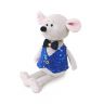 Maxitoys MT-MRT021920-21 Luxury Мягкая игрушка Мышонок Стасик в синей жилетке, 21 см