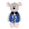 Maxitoys MT-MRT021920-21 Luxury Мягкая игрушка Мышонок Стасик в синей жилетке, 21 см