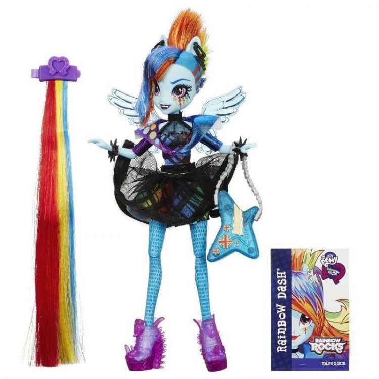Hasbro B1038 My Little Pony Equestria Girls Rainbow Rocks Rainbow Dash Кукла-пони Радуга "Стильные прически"