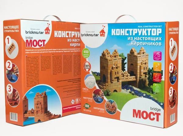 Конструктор "МОСТ" из настоящих кирпичиков (450 деталей)