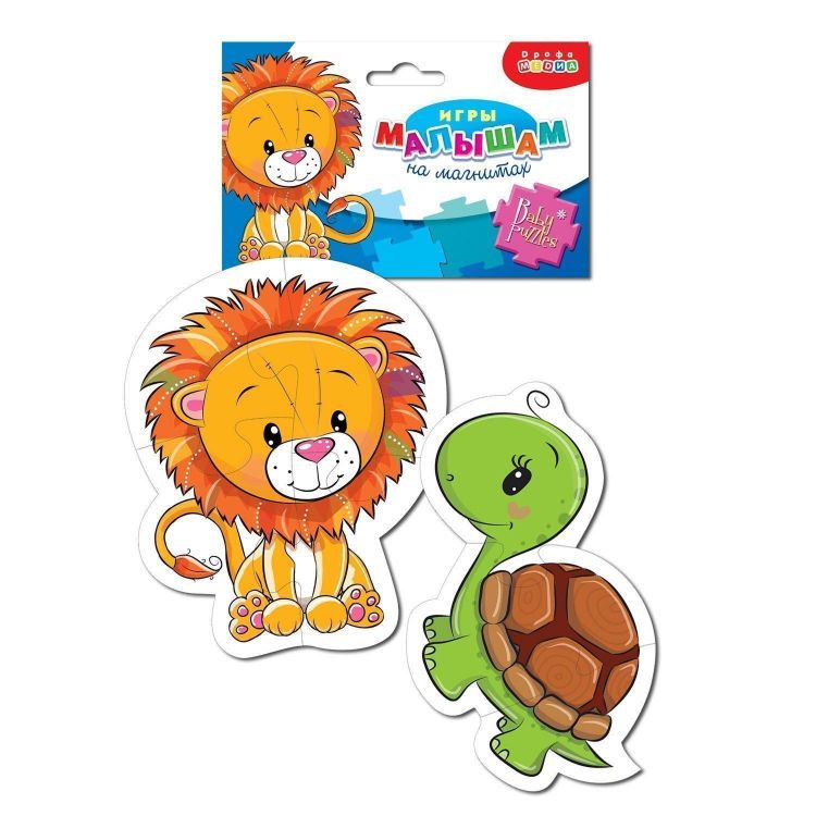 Дрофа-Медиа 3973 Пазл Дрофа-Медиа Игры малышам на магнитах Львенок Черепашка